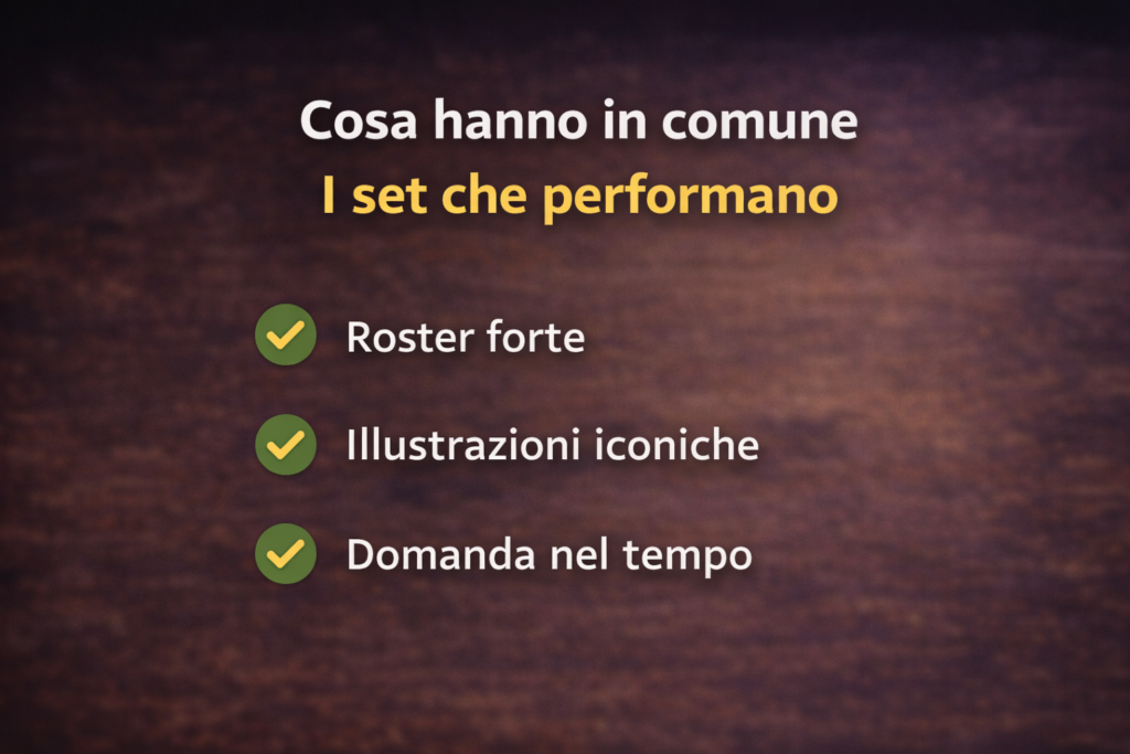 cosa rende un set Pokémon di valore roster illustazioni domanda nel tempo