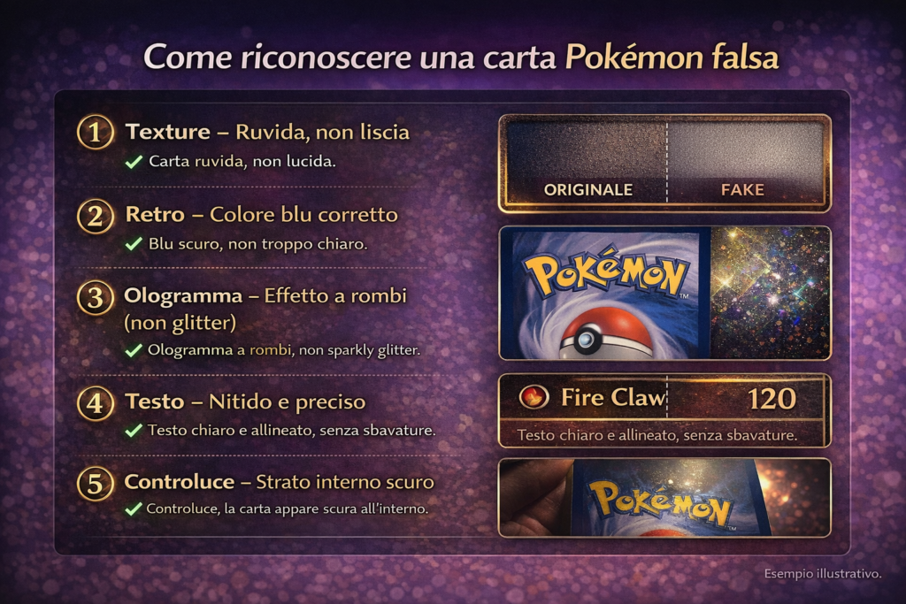 Come capire se una carta Pokémon è falsa o originale: cheklist