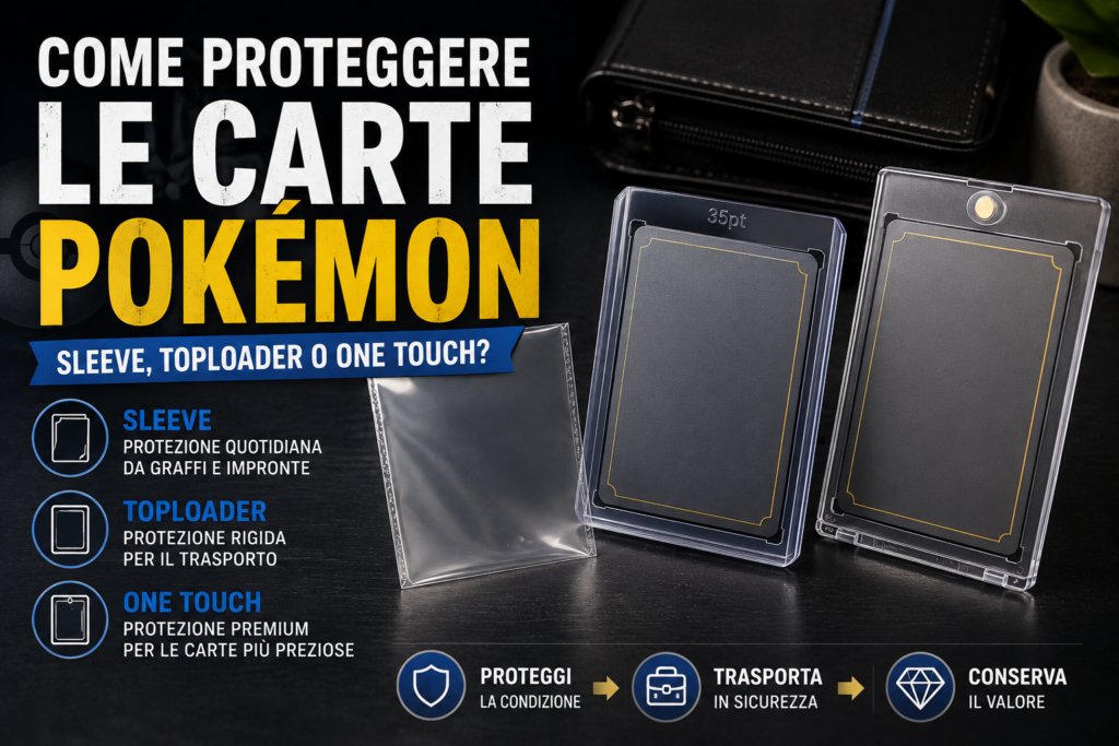 Come proteggere le carte Pokémon: Sleeve, Toploader o One Touch?