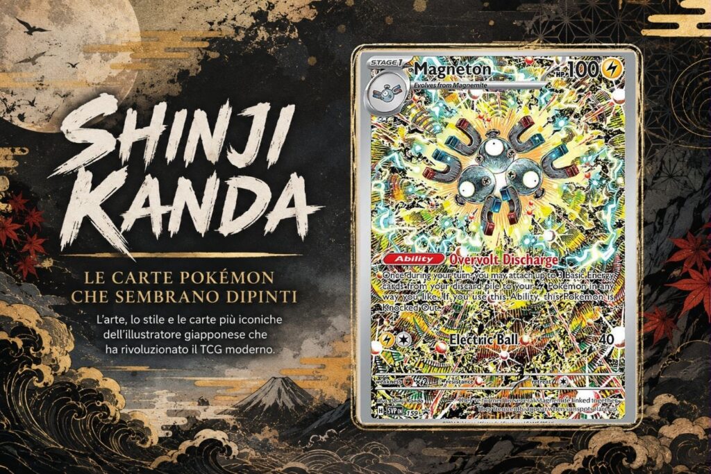 Shinji Kanda, illustratore Pokémon contemporaneo, e la carta Magneton SVP EN 159 della serie Scarlatto e Violetto