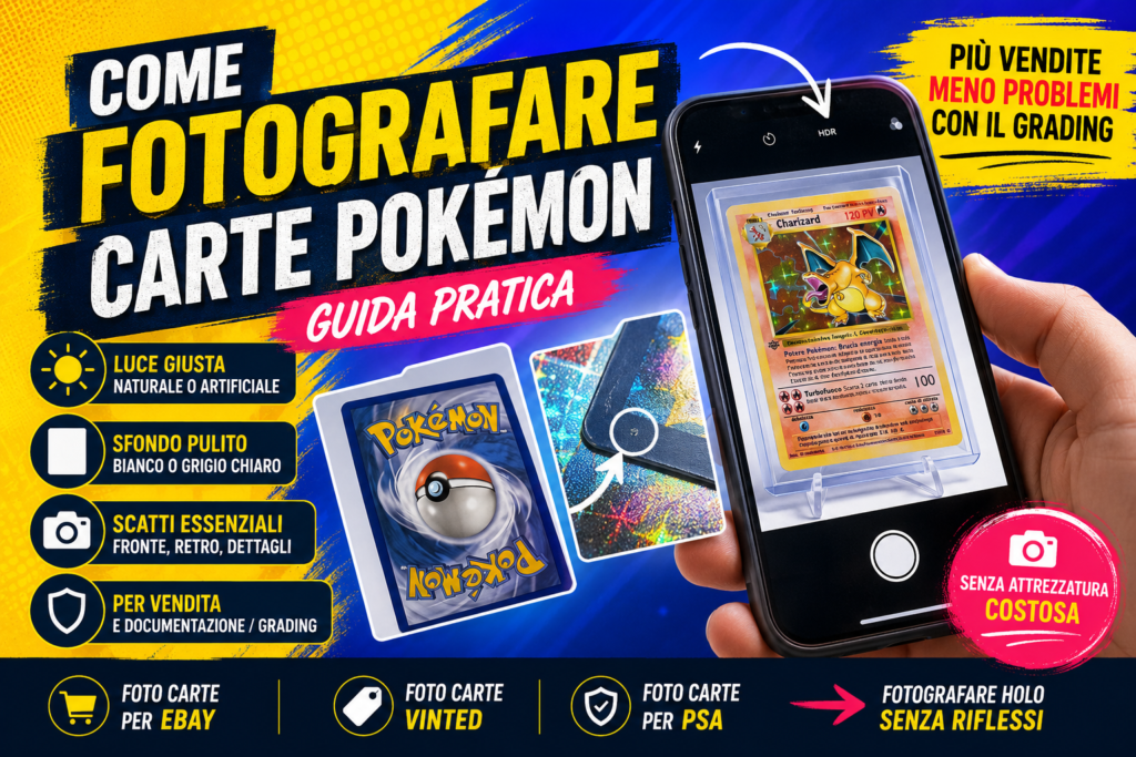 Come fotografare carte Pokémon per venderle o mandarle al grading