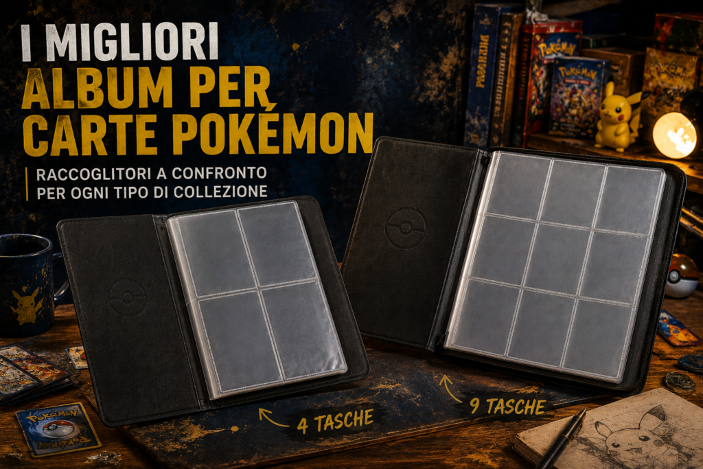 Album per carte Pokémon a 4 e 9 tasche a confronto