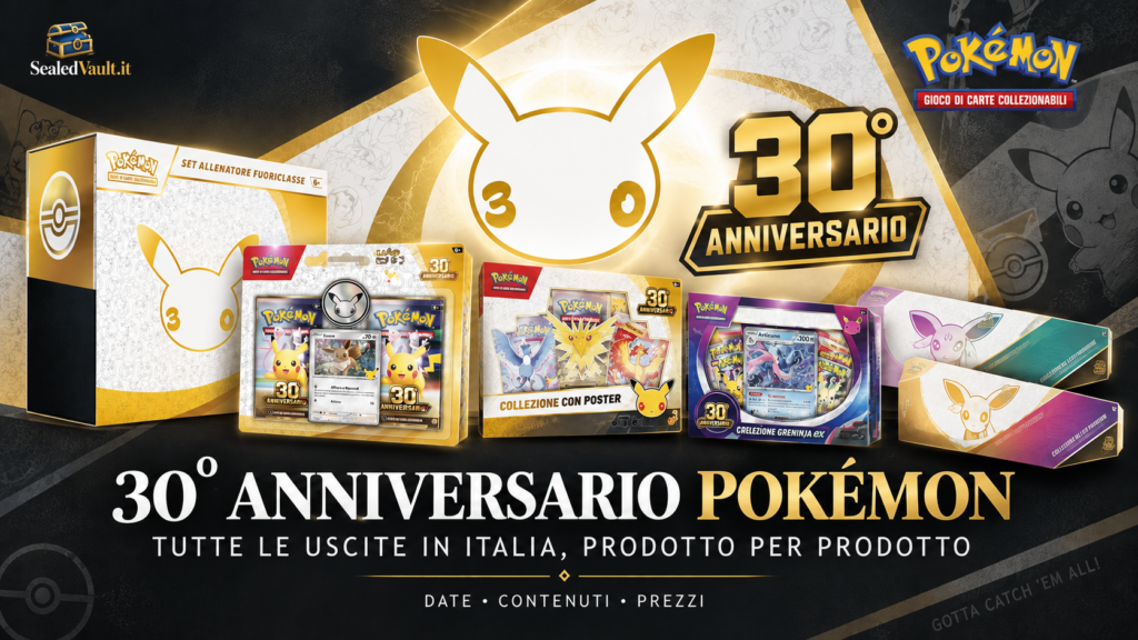 30° anniversario Pokémon con prodotti e uscite in Italia