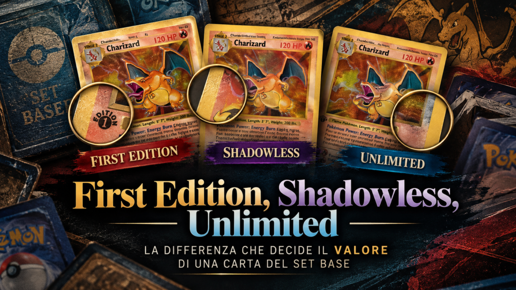 First Edition, Shadowless e Unlimited a confronto nel Set Base Pokémon